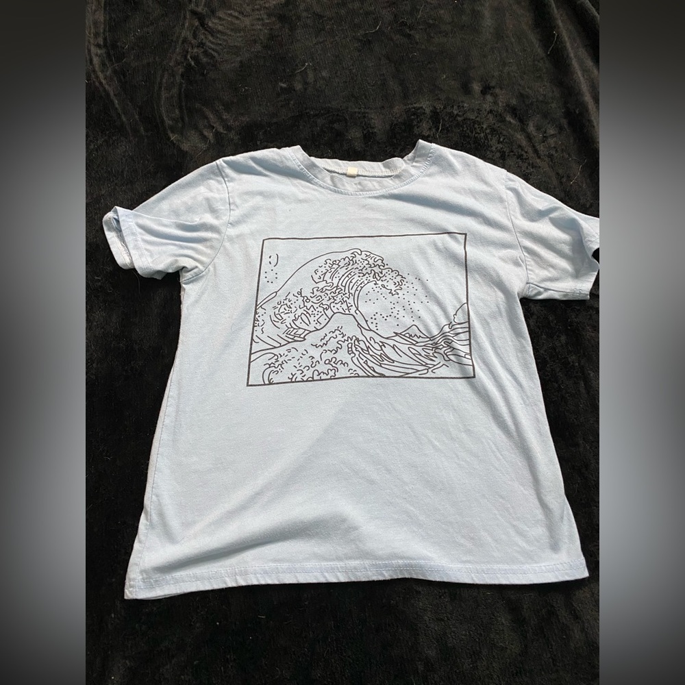 Baby blue ocean wave shirt